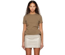 Brown White Label Slit T-Shirt