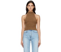 Brown Sleeveless Turtleneck