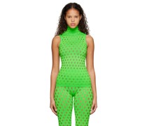 Green Perforated Tank Top