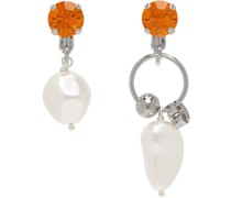 SSENSE Exclusive Silver & Orange Stan Earrings