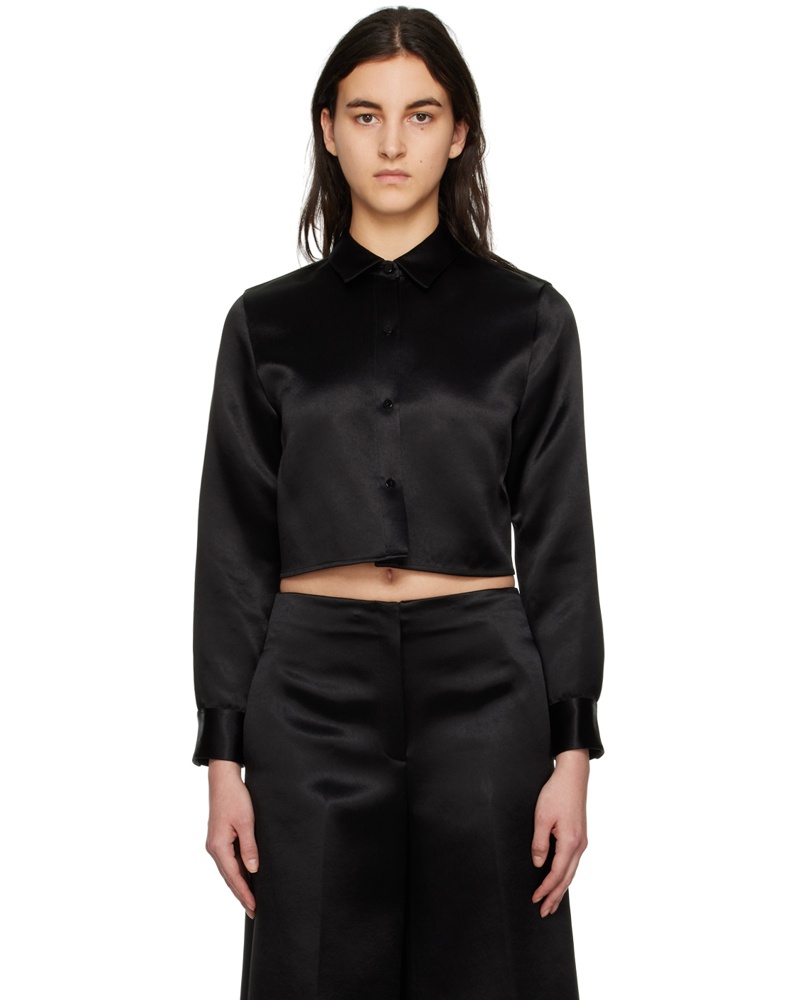 Theory Damen Black Cropped Shirt