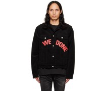 Black Spread Collar Jacket