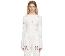 SSENSE Exclusive White Petal Long Sleeve T-Shirt