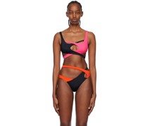 Pink & Black Racy Bikini Top