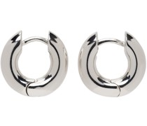 Silver Medium Bagel Hoop Earrings