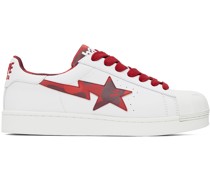 White & Red Skull Sta Sneakers