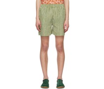 Green Striped Shorts