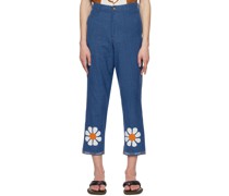 Blue Floral Trousers