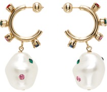 Gold Pearl Jelly Heart Earrings