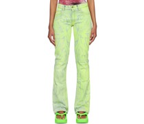 SSENSE Exclusive Green Laser Butterfly Jeans