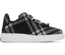 Black & White Check Knit Box Sneakers