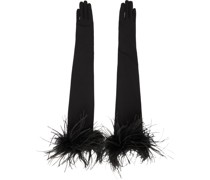 SSENSE Exclusive Black Feather Long Gloves