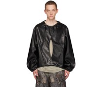 Black Frame Faux-Leather Jacket