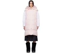 Pink Quilted Shearling Down Vest
