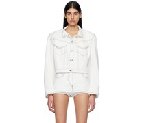 White Cropped Denim Jacket