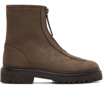 Brown Nubuck Ankle Boots