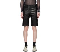 Black Moto Faux-Leather Shorts