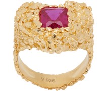 Gold VC032 Emerald Ruby Ring