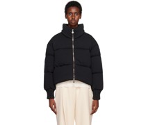 Black Funnel Neck Down Jacket