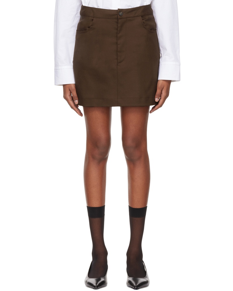 Loulou Studio Damen Brown Hornby Miniskirt