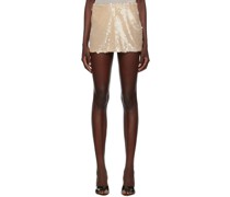 Beige Paillette Miniskirt
