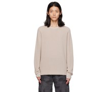 Beige Rib Stitch Sweater
