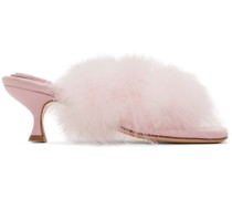 Pink Pom Heeled Sandals
