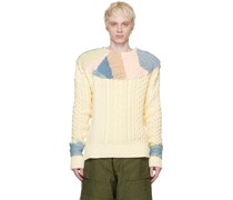 Beige Stitchwork Fair Isle Sweater