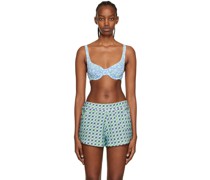 SSENSE Exclusive Blue Floral Bra
