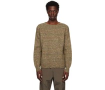 Khaki Shoulder-Zip Sweater