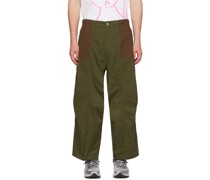 Khaki & Brown Contrast Pondering Trousers