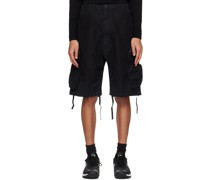 Black Multipocket Parachute Shorts