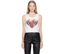 White Graphic Tank Top