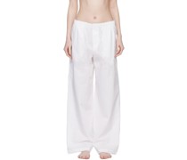 White Poplin Sleep Cotton Pyjama Pants
