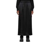 Black Vented Midi Skirt