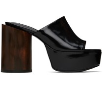 Black Platform Heeled Sandals