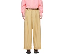 Beige Drawstring Trousers