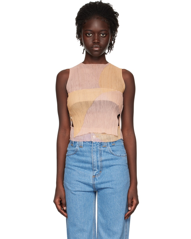 Eckhaus Latta Damen Pink Watercolour Tank Top