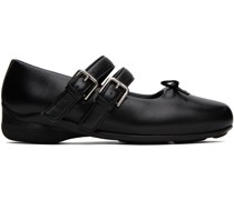 Black Buckle Ballerina Flats