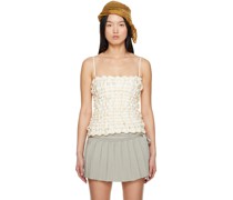 Beige & Off-White Weaver Tank Top