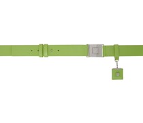 Green Leather Button Belt