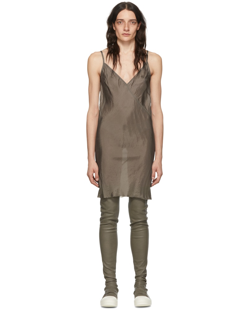 Rick Owens Damen Grey Cupro Mini Dress