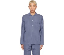 & Poplin Stripe Pyjama Hemd / Bluse
