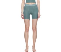 Blue Cotton Rib Boxers