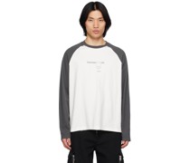 Gray & White Raglan Long Sleeve T-Shirt