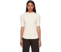 Off-White Rib Knit Cotton T-Shirt