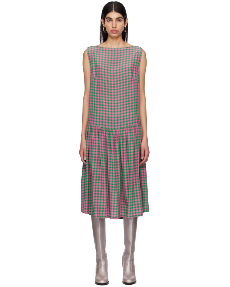 Caro Editions Damen SSENSE Exclusive Pink & Green Heather Midi Dress