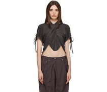 Gray Self-Tie Tank Top