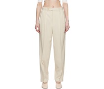 White Pleated Trousers