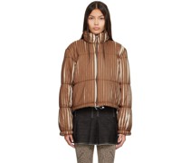 Brown Pleated Puffer Jacket